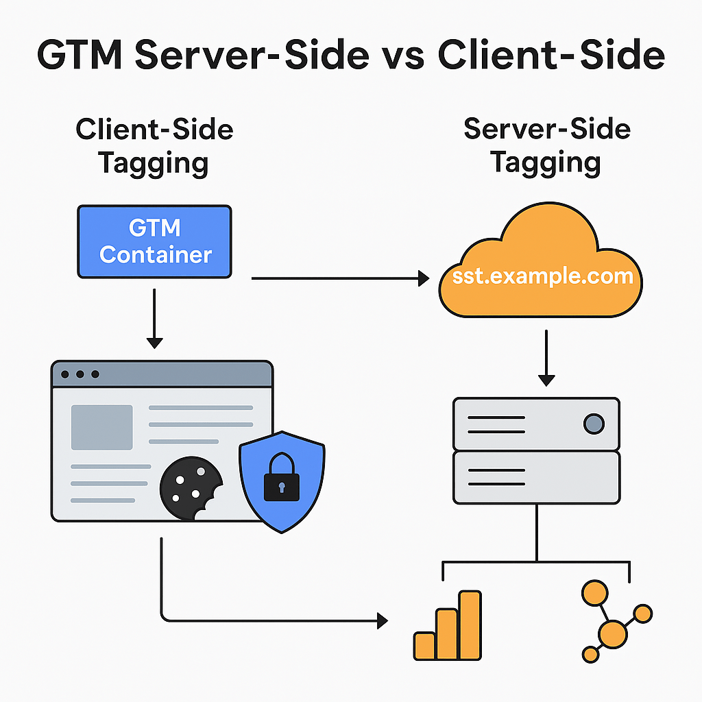Vergelijking GTM server-side en client-side tagging