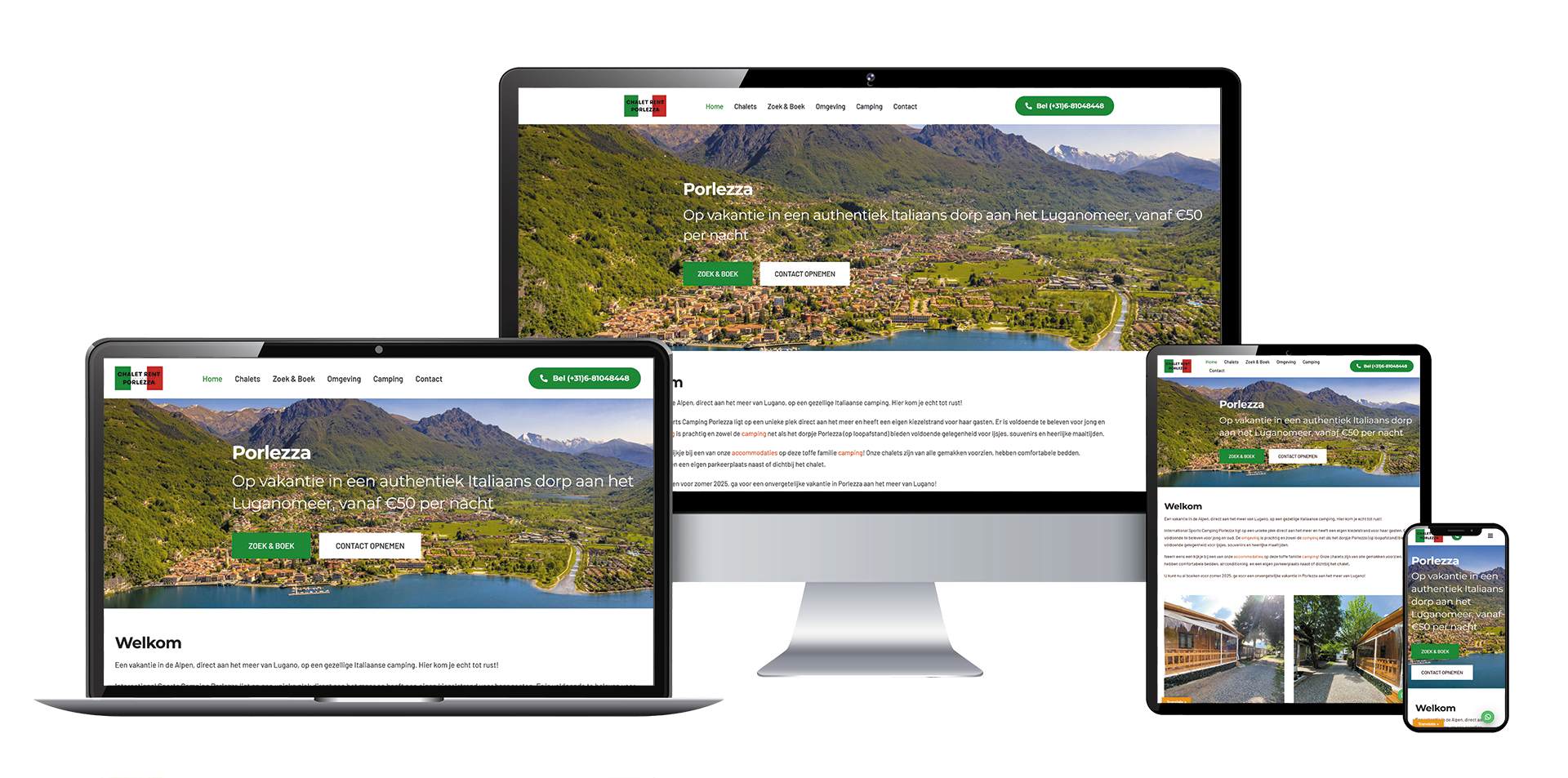 Chaletrent Porlezza website