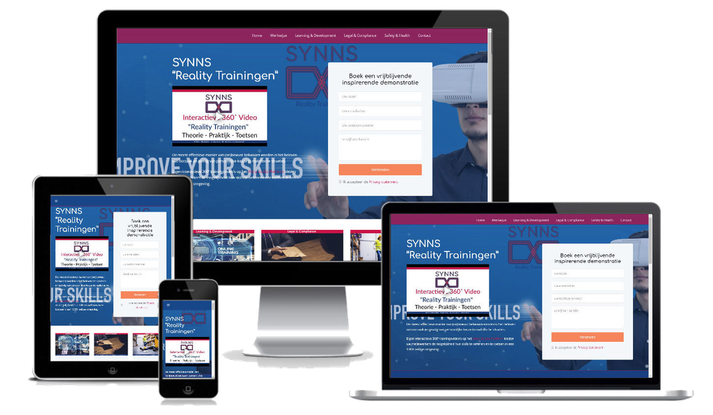 Publieke website van de Reallitytrainigen-applicatie