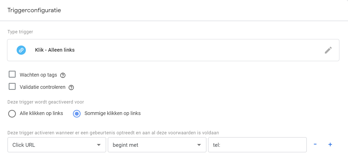 kliktrigger google tag manager
