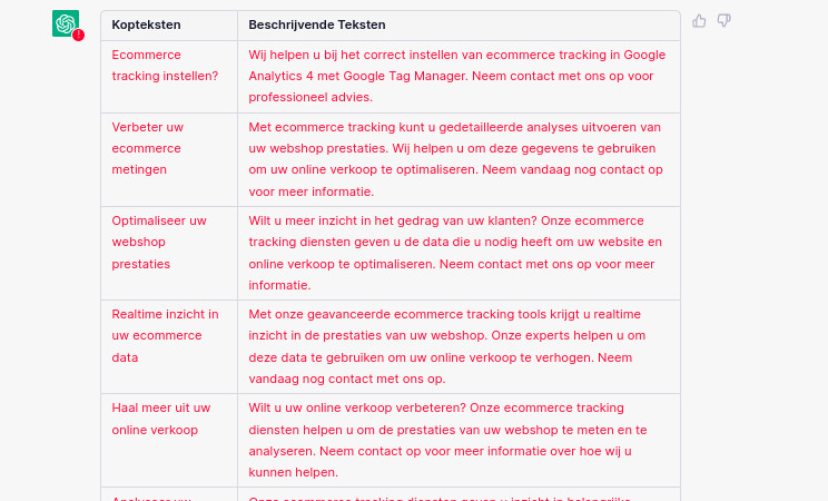 chartGPT Google Ads advertentie